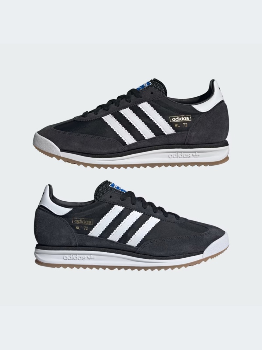 adidas Black & White SL 72 Retro Trainers